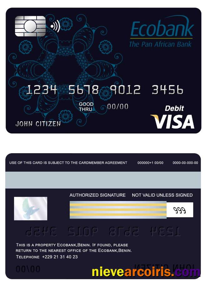 Benin Ecobank visa card